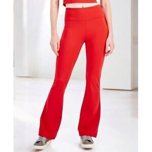 ID Ideology Women's High Rise Flare Leggings -‎ Gumball Red/Size XXL